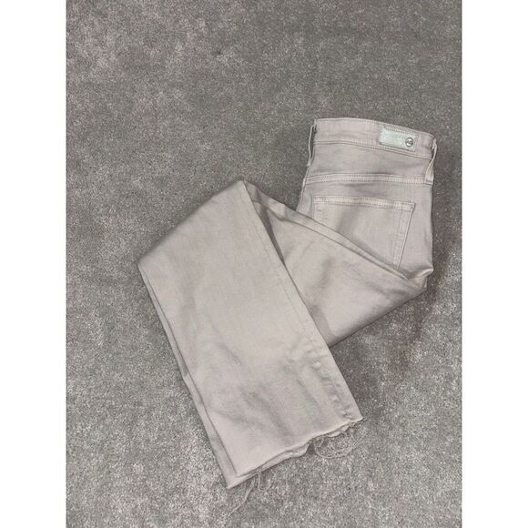 Ag Adriano Goldschmied Denim - AG Adriano Goldschmied The Jodi Crop High Rise Slim Flare White‎ Pants Size 26R